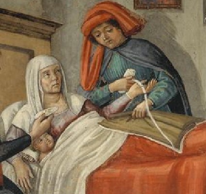 : Besuch einer Wöchnerin (um 1480)